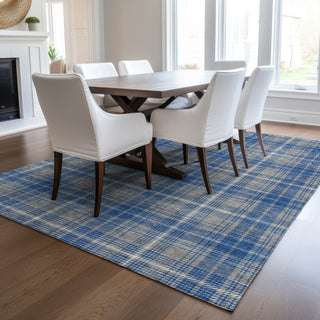 Piper Looms Chantille Plaid ACN993 Gray Machine Washable Area Rug Lifestyle Image Feature