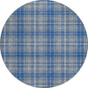 Piper Looms Chantille Plaid ACN993 Gray Machine Washable Area Rug Round Main Image