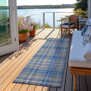 Piper Looms Chantille Plaid ACN993 Gray Machine Washable Area Rug Runner Outdoor Lifestyle Image Feature