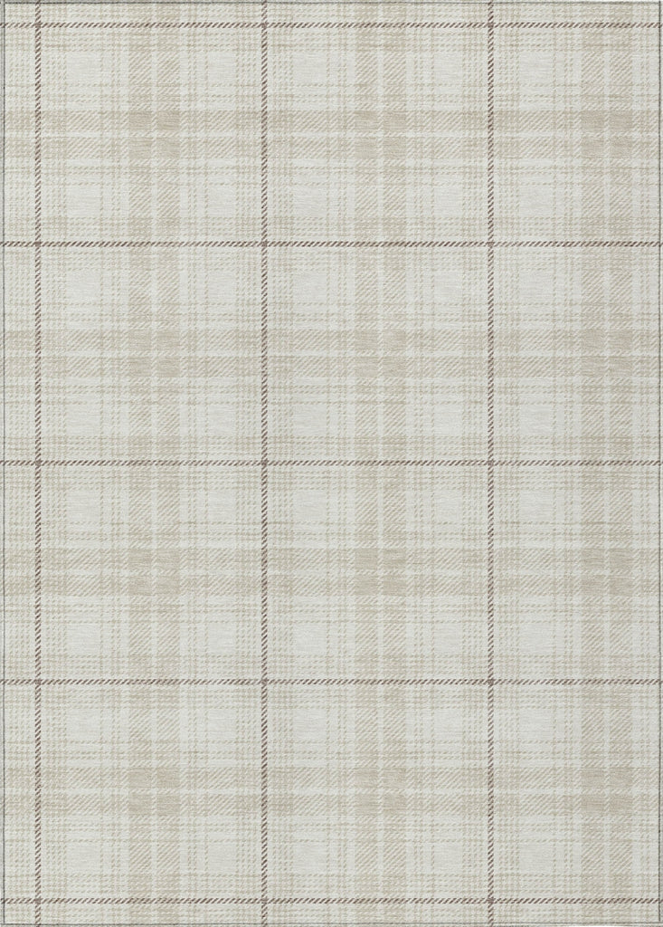 Piper Looms Chantille Plaid ACN993 Ivory Machine Washable Area Rug main image