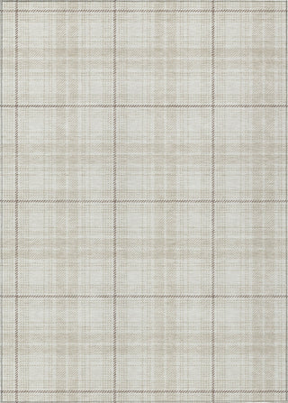 Piper Looms Chantille Plaid ACN993 Ivory Machine Washable Area Rug main image
