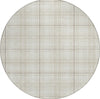 Piper Looms Chantille Plaid ACN993 Ivory Machine Washable Area Rug Round Main Image