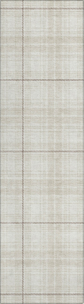 Piper Looms Chantille Plaid ACN993 Ivory Machine Washable Area Rug Runner Main Image