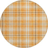 Piper Looms Chantille Plaid ACN993 Orange Machine Washable Area Rug Round Main Image