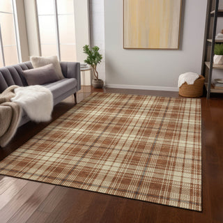 Piper Looms Chantille Plaid ACN993 Paprika Machine Washable Area Rug Lifestyle Image Feature