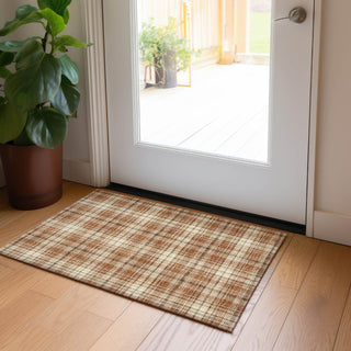 Piper Looms Chantille Plaid ACN993 Paprika Machine Washable Area Rug Scatter Lifestyle Image Feature
