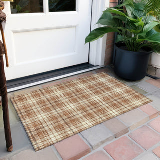 Piper Looms Chantille Plaid ACN993 Paprika Machine Washable Area Rug Scatter Outdoor Lifestyle Image Feature