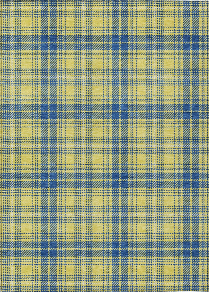 Piper Looms Chantille Plaid ACN993 Yellow Machine Washable Area Rug main image