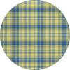 Piper Looms Chantille Plaid ACN993 Yellow Machine Washable Area Rug Round Main Image