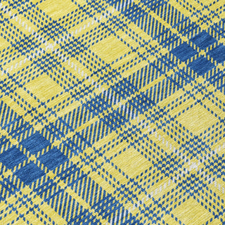 Piper Looms Chantille Plaid ACN993 Yellow Machine Washable Area Rug Swatch Image