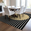 Piper Looms Chantille Stripes ACN994 Black Machine Washable Area Rug Lifestyle Image Feature