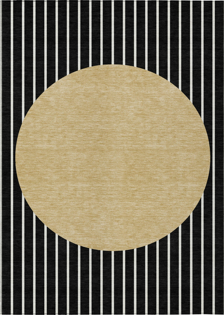 Piper Looms Chantille Stripes ACN994 Black Machine Washable Area Rug main image