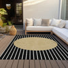 Piper Looms Chantille Stripes ACN994 Black Machine Washable Area Rug Outdoor Lifestyle Image Feature