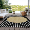 Piper Looms Chantille Stripes ACN994 Black Machine Washable Area Rug Outdoor Lifestyle Image Feature