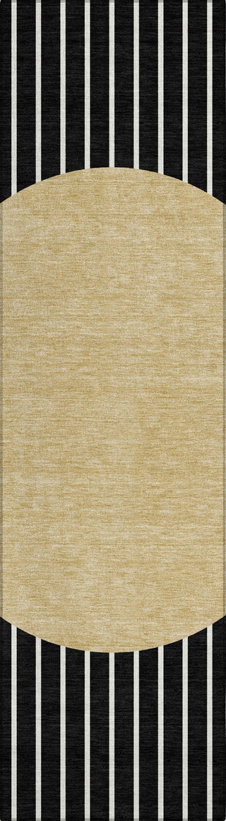 Piper Looms Chantille Stripes ACN994 Black Machine Washable Area Rug Runner Main Image