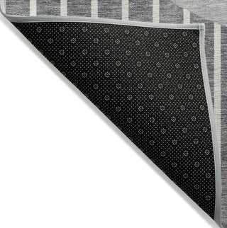 Piper Looms Chantille Stripes ACN994 Gray Machine Washable Area Rug Backing Image
