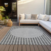 Piper Looms Chantille Stripes ACN994 Gray Machine Washable Area Rug Outdoor Lifestyle Image Feature