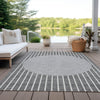 Piper Looms Chantille Stripes ACN994 Gray Machine Washable Area Rug Outdoor Lifestyle Image Feature