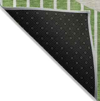 Piper Looms Chantille Stripes ACN994 Green Machine Washable Area Rug Backing Image