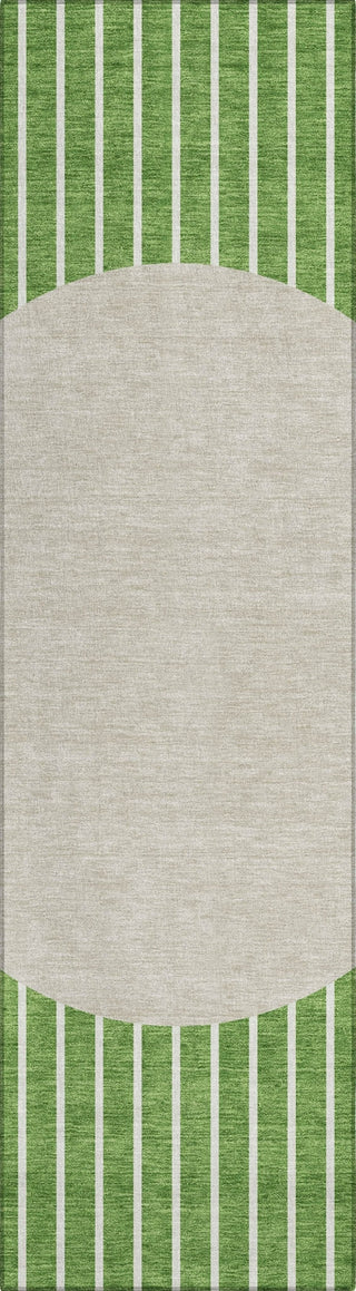 Piper Looms Chantille Stripes ACN994 Green Machine Washable Area Rug Runner Main Image