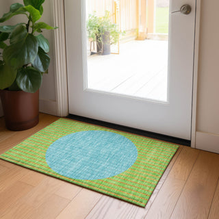 Piper Looms Chantille Stripes ACN994 Lime Machine Washable Area Rug Scatter Lifestyle Image Feature