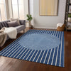 Piper Looms Chantille Stripes ACN994 Navy Machine Washable Area Rug Lifestyle Image Feature