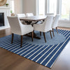 Piper Looms Chantille Stripes ACN994 Navy Machine Washable Area Rug Lifestyle Image Feature