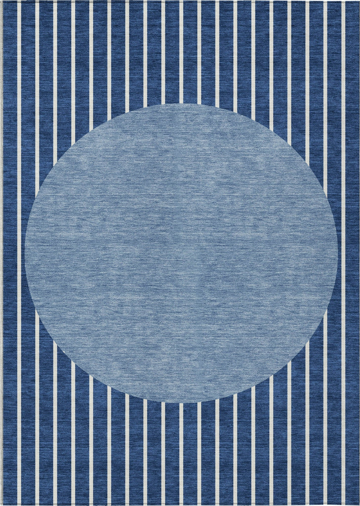 Piper Looms Chantille Stripes ACN994 Navy Machine Washable Area Rug main image