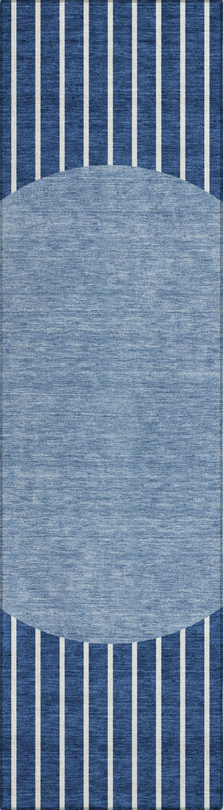 Piper Looms Chantille Stripes ACN994 Navy Machine Washable Area Rug Runner Main Image