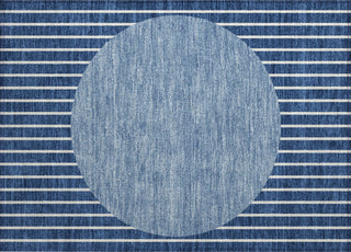 Piper Looms Chantille Stripes ACN994 Navy Machine Washable Area Rug Scatter Main Image