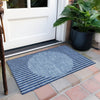 Piper Looms Chantille Stripes ACN994 Navy Machine Washable Area Rug Scatter Outdoor Lifestyle Image Feature