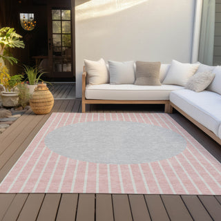 Piper Looms Chantille Stripes ACN994 Pink Machine Washable Area Rug Outdoor Lifestyle Image Feature