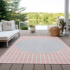 Piper Looms Chantille Stripes ACN994 Pink Machine Washable Area Rug Outdoor Lifestyle Image Feature