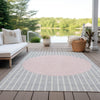 Piper Looms Chantille Stripes ACN994 Silver Machine Washable Area Rug Outdoor Lifestyle Image Feature