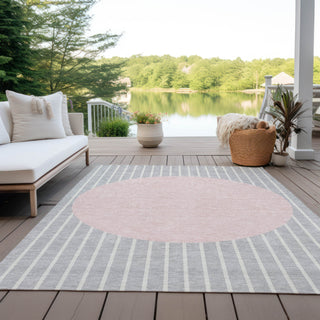 Piper Looms Chantille Stripes ACN994 Silver Machine Washable Area Rug Outdoor Lifestyle Image Feature
