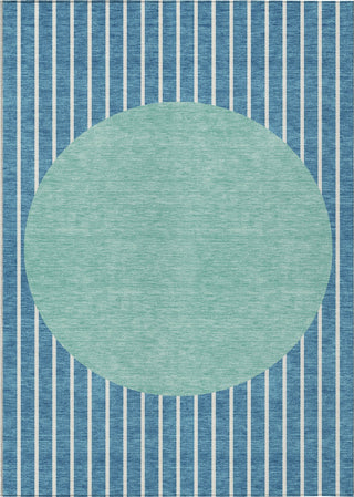 Piper Looms Chantille Stripes ACN994 Teal Machine Washable Area Rug main image