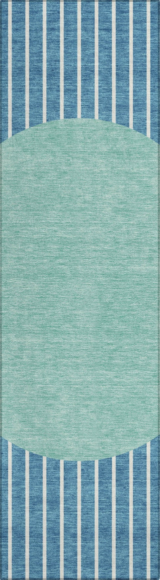 Piper Looms Chantille Stripes ACN994 Teal Machine Washable Area Rug Runner Main Image