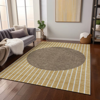 Piper Looms Chantille Stripes ACN994 Wheat Machine Washable Area Rug Lifestyle Image Feature