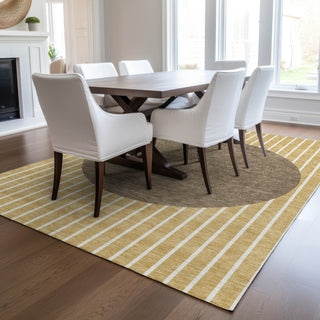 Piper Looms Chantille Stripes ACN994 Wheat Machine Washable Area Rug Lifestyle Image Feature