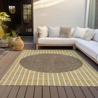 Piper Looms Chantille Stripes ACN994 Wheat Machine Washable Area Rug Outdoor Lifestyle Image Feature