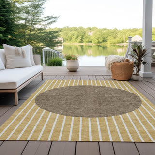 Piper Looms Chantille Stripes ACN994 Wheat Machine Washable Area Rug Outdoor Lifestyle Image Feature