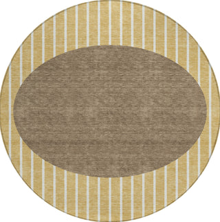 Piper Looms Chantille Stripes ACN994 Wheat Machine Washable Area Rug Round Main Image