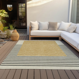 Piper Looms Chantille Stripes ACN995 Gold Machine Washable Area Rug Outdoor Lifestyle Image Feature