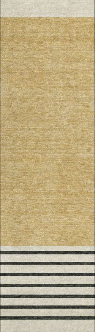 Piper Looms Chantille Stripes ACN995 Gold Machine Washable Area Rug Runner Main Image