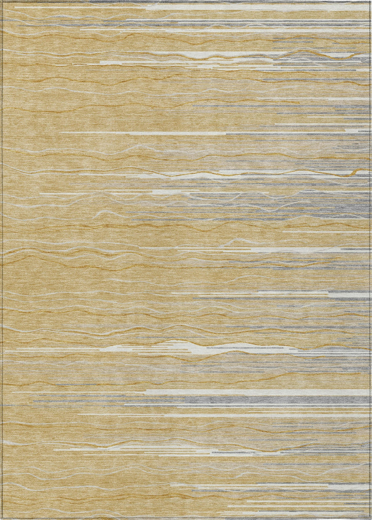 Piper Looms Chantille Stripes ACN996 Gold Machine Washable Area Rug main image