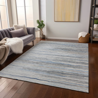 Piper Looms Chantille Stripes ACN996 Gray Machine Washable Area Rug Lifestyle Image Feature