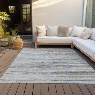 Piper Looms Chantille Stripes ACN996 Gray Machine Washable Area Rug Outdoor Lifestyle Image Feature