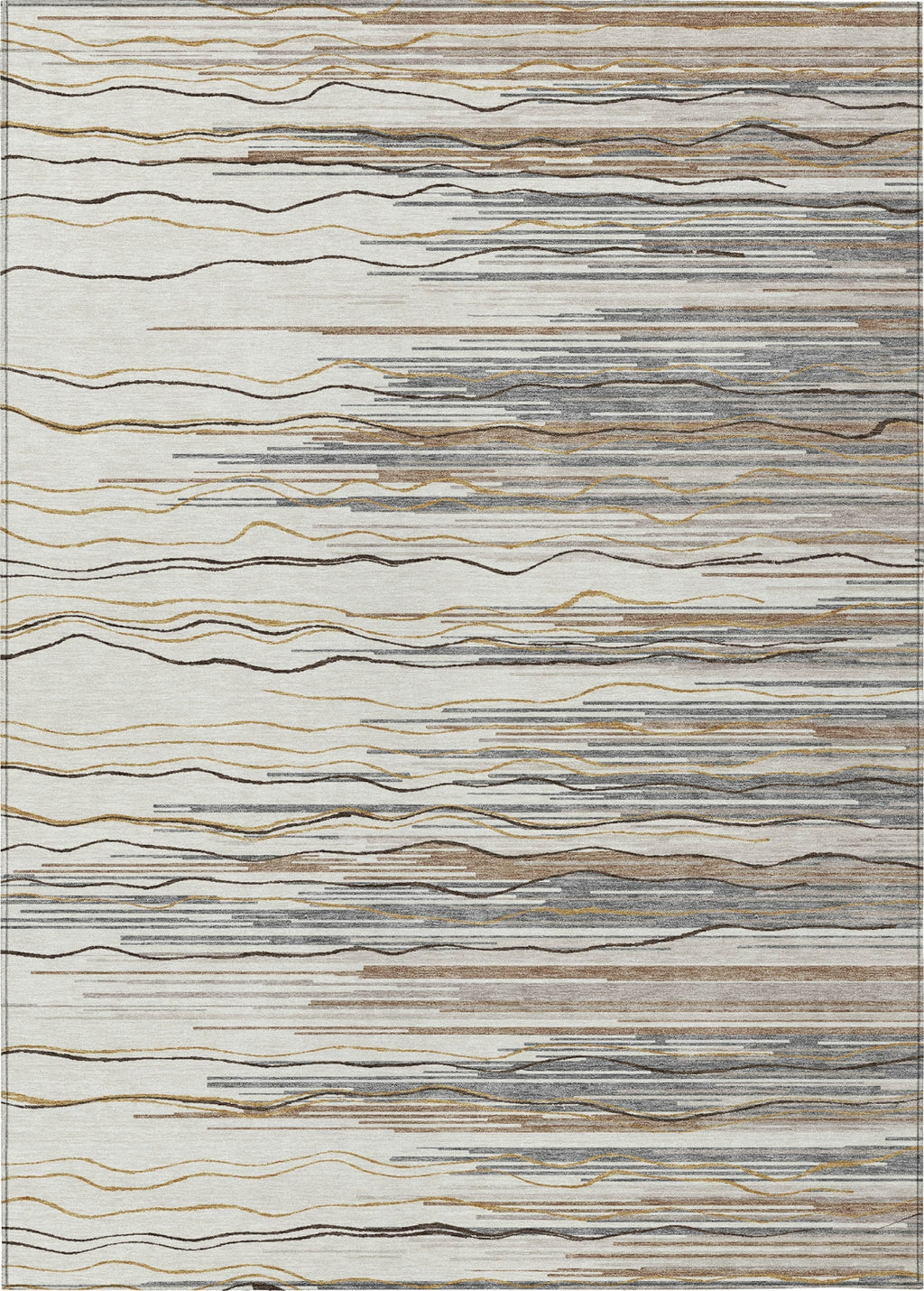 Piper Looms Chantille Stripes ACN996 Ivory Machine Washable Area Rug ...