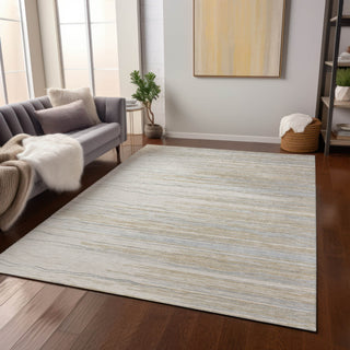 Piper Looms Chantille Stripes ACN996 Linen Machine Washable Area Rug Lifestyle Image Feature
