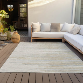 Piper Looms Chantille Stripes ACN996 Linen Machine Washable Area Rug Outdoor Lifestyle Image Feature